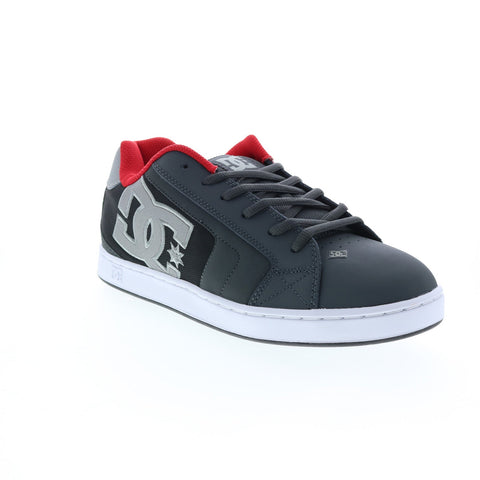 DC Net 302361-XSKR Mens Gray Leather Skate Inspired Sneakers Shoes