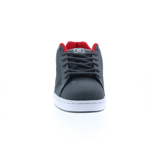 DC Net 302361-XSKR Mens Gray Leather Skate Inspired Sneakers Shoes