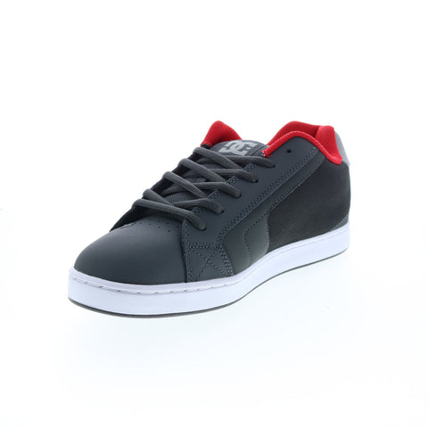 DC Net 302361-XSKR Mens Gray Leather Skate Inspired Sneakers Shoes