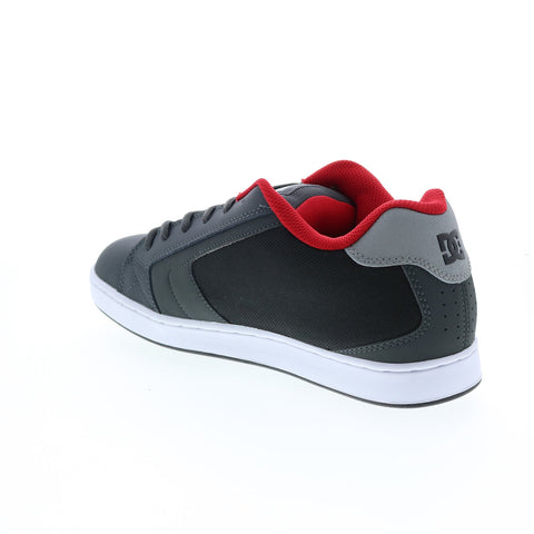 DC Net 302361-XSKR Mens Gray Leather Skate Inspired Sneakers Shoes