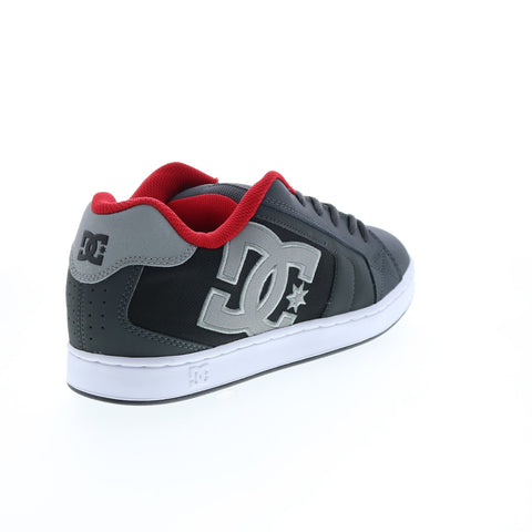 DC Net 302361-XSKR Mens Gray Leather Skate Inspired Sneakers Shoes