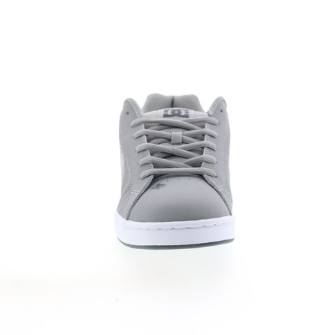 DC Net 302361-YRS Mens Gray Leather Lace Up Skate Inspired Sneakers Shoes