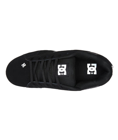 DC Net 302361-1AB Mens Black Nubuck Lace Up Skate Inspired Sneakers Shoes