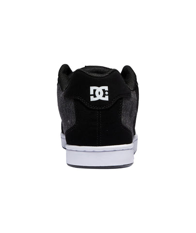 DC Net 302361-1AB Mens Black Nubuck Lace Up Skate Inspired Sneakers Shoes