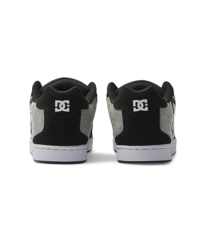 DC Net 302361-KBA Mens Black Nubuck Lace Up Skate Inspired Sneakers Shoes
