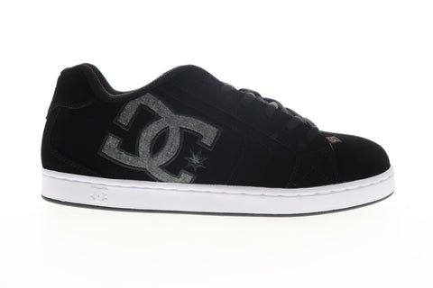 DC Net 302361 Mens Black Nubuck Leather Lace Up Skate Sneakers Shoes