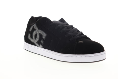 DC Net 302361 Mens Black Nubuck Leather Lace Up Skate Sneakers Shoes