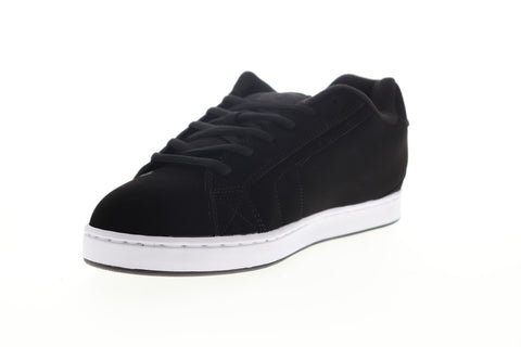 DC Net 302361 Mens Black Nubuck Leather Lace Up Skate Sneakers Shoes