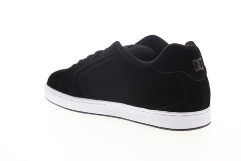 DC Net 302361 Mens Black Nubuck Leather Lace Up Skate Sneakers Shoes