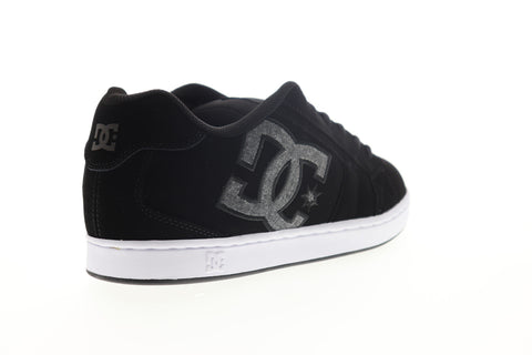 DC Net 302361 Mens Black Nubuck Leather Lace Up Skate Sneakers Shoes