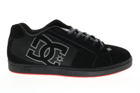 DC Net 302361-XKKR Mens Black Suede Skate Inspired Sneakers Shoes