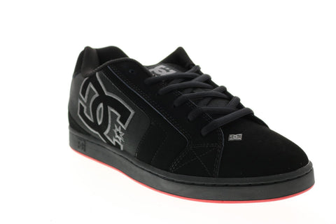 DC Net 302361-XKKR Mens Black Suede Skate Inspired Sneakers Shoes