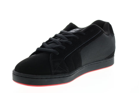 DC Net 302361-XKKR Mens Black Suede Skate Inspired Sneakers Shoes