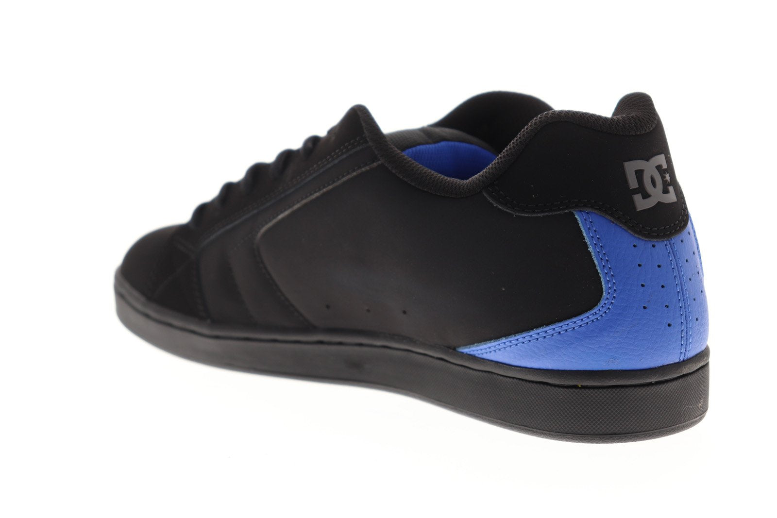 DC Net 302361 Mens Black Nubuck Leather Lace Up Skate Sneakers