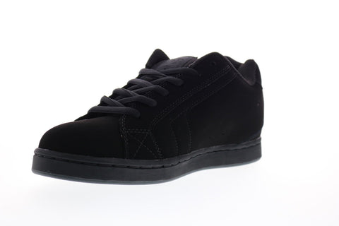 DC Net 302361 Mens Black Nubuck Athletic Lace Up Skate Shoes