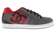 DC Net 302361 Mens Gray Nubuck Athletic Lace Up Skate Shoes