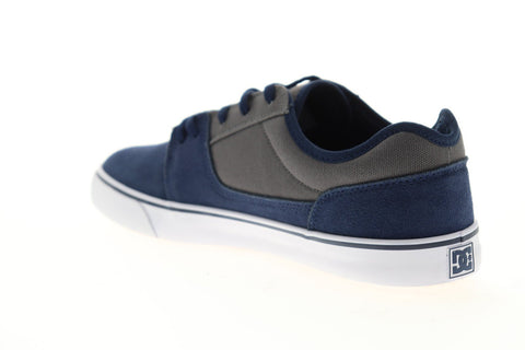 dc tonik 302905 mens blue gray suede lace up athletic skate shoes