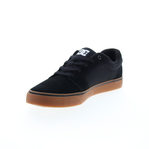 DC Anvil 303190-BGM Mens Black Suede Lace Up Skate Inspired Sneakers Shoes