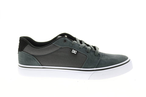 DC Anvil 303190-DSW Mens Gray Suede Skate Inspired Sneakers Shoes