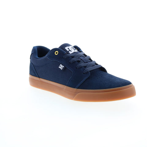 DC Anvil 303190-NGM Mens Blue Suede Lace Up Skate Inspired Sneakers Shoes
