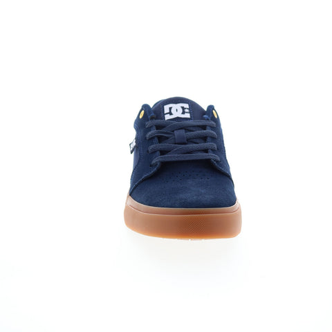DC Anvil 303190-NGM Mens Blue Suede Lace Up Skate Inspired Sneakers Shoes