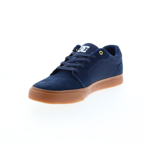 DC Anvil 303190-NGM Mens Blue Suede Lace Up Skate Inspired Sneakers Shoes