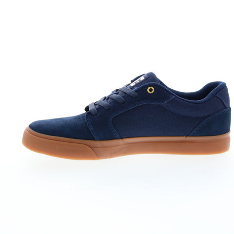DC Anvil 303190-NGM Mens Blue Suede Lace Up Skate Inspired Sneakers Shoes