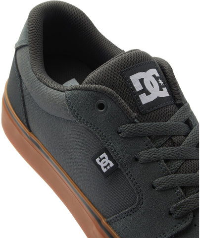 DC Anvil 303190-GW1 Mens Gray Suede Lace Up Skate Inspired Sneakers Shoes