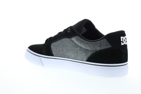 DC Anvil 303190 Mens Black Suede Lace Up Skate Sneakers Shoes