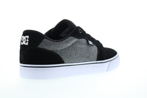 DC Anvil 303190 Mens Black Suede Lace Up Skate Sneakers Shoes