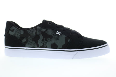DC Anvil 303190 Mens Black Canvas Lace Up Skate Sneakers Shoes