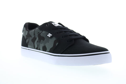 DC Anvil 303190 Mens Black Canvas Lace Up Skate Sneakers Shoes
