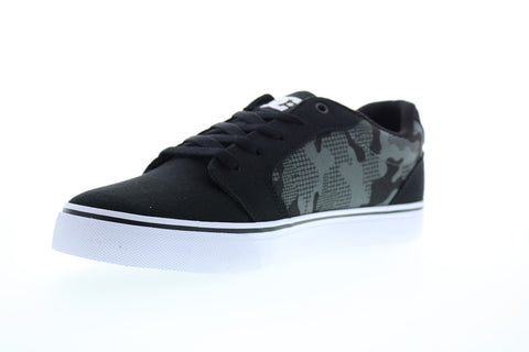 DC Anvil 303190 Mens Black Canvas Lace Up Skate Sneakers Shoes