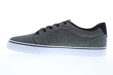 DC Anvil 303190 Mens Gray Canvas Lace Up Skate Sneakers Shoes
