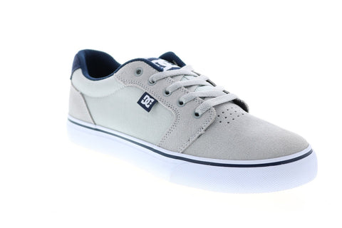 DC Anvil 303190 Mens Gray Suede Skate Inspired Sneakers Shoes
