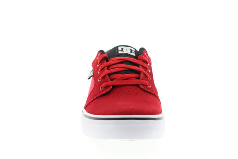 DC Anvil 303190 Mens Red Suede Canvas Lace Up Athletic Skate Shoes