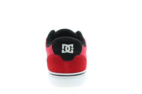 DC Anvil 303190 Mens Red Suede Canvas Lace Up Athletic Skate Shoes