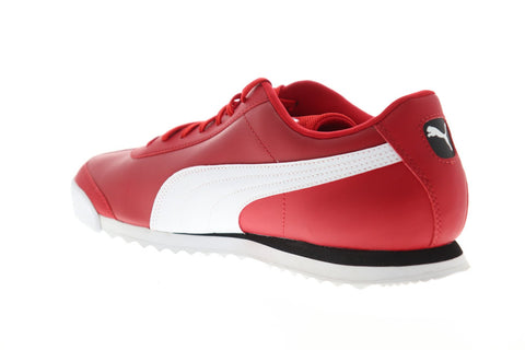Puma Scuderia Ferrari Roma Mens Red Leather Low Top Lace Up Sneakers Shoes