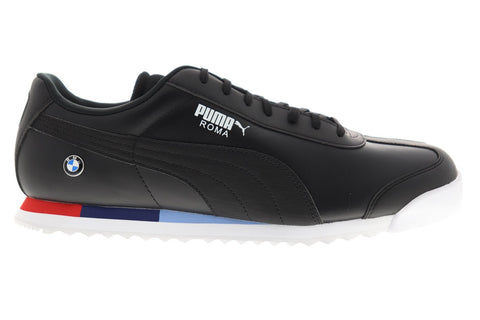 Puma Bmw Mms Roma 30619503 Mens Black Leather Low Top Sneakers Shoes