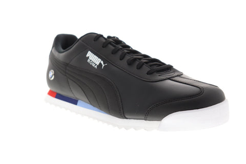 Puma Bmw Mms Roma 30619503 Mens Black Leather Low Top Sneakers Shoes