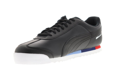 Puma Bmw Mms Roma 30619503 Mens Black Leather Low Top Sneakers Shoes