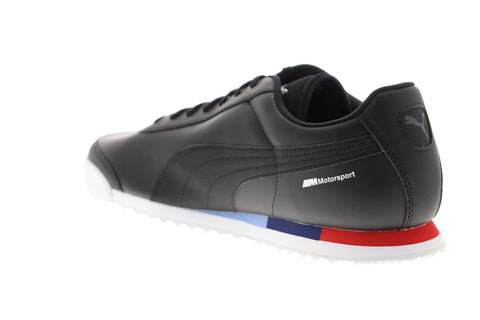 Puma Bmw Mms Roma 30619503 Mens Black Leather Low Top Sneakers Shoes