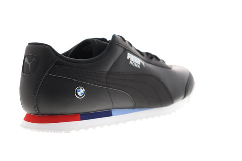 Puma Bmw Mms Roma 30619503 Mens Black Leather Low Top Sneakers Shoes