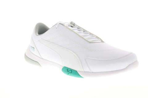 Puma Mapm Kart Cat III Mens White Leather Athletic Lace Up Racing Shoes