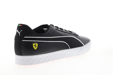 Puma Scuderia Ferrari Vulc Track 30639301 Mens Black Leather Low Top Sneakers Shoes