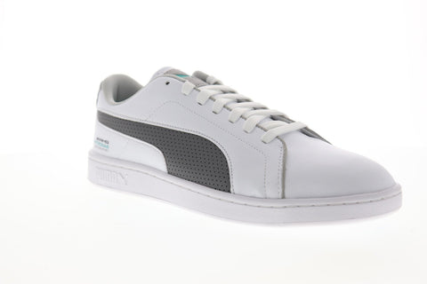 Puma Mapm Smash V2 Mens White Leather Low Top Lace Up Sneakers Shoes