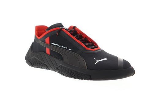 Puma Replicat-X Circuit 30646001 Mens Black Canvas Lace Up Athletic Racing Shoes