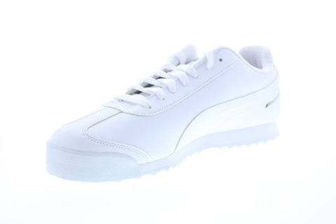 Puma BMW MMS Roma 30652602 Mens White Leather Lace Up Athletic Racing Shoes