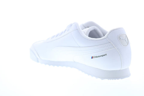 Puma BMW MMS Roma 30652602 Mens White Leather Lace Up Athletic Racing Shoes