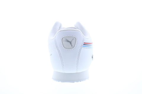 Puma BMW MMS Roma 30652602 Mens White Leather Lace Up Athletic Racing Shoes